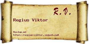 Regius Viktor névjegykártya